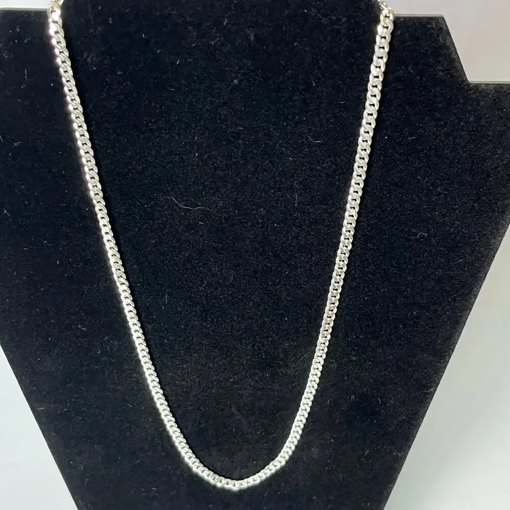 925 Sterling Silver Mexico Curb Chain Necklace 20” 4mm Wide 12.39g GA01
